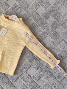 Cute Cream Ribbed Knit Sweater