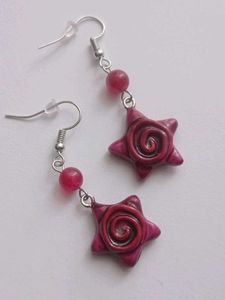3  Unique Pink Star Earrings