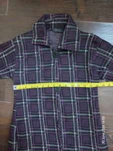 Plaid Button-Up woolen Jacket