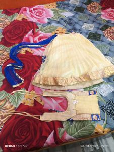 Elegant Yellow &amp; Blue Lehenga Choli Set