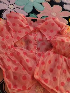 Pink Polka Dot Top