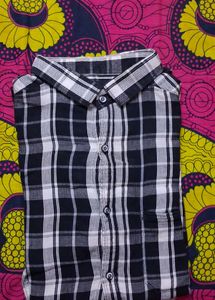 🏷️ Men's Black White Checkered Shirt | 100% Cotto