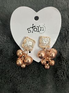 Chic Rose Gold Ball Drop Earrings