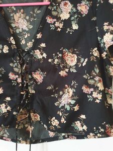 Midnight Garden lace up blouse