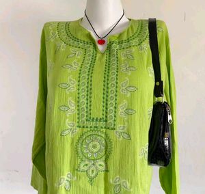 Vibrant Green Embroidered Kurta