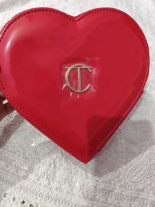 Red Heart Shaped Clutch Bag