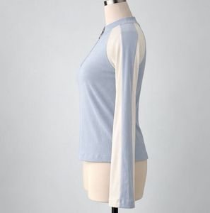 Baby Blue &amp; Cream Zip-Up Top