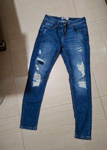 Lee Cooper Distressed Skinny Blue Denim Jeans