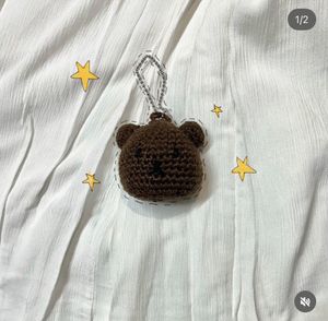 Crocheted Teddy Bear Keychain