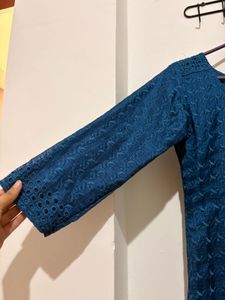 Elegant Teal Lace Kurta