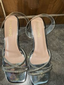 Sparkling Strappy Block Heels