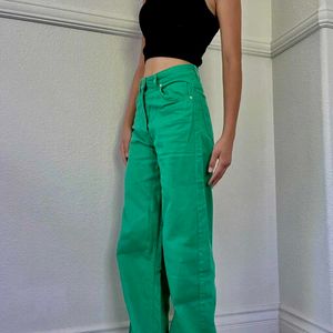H&M Green Wide Leg Jeans