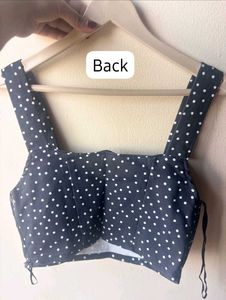 LEFTIES Black Polka Dot Crop Top