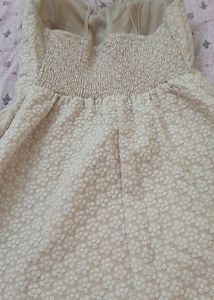 Chic Cream Textured Strappy Dress