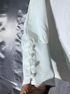 SHEIN Elegant White Button-Down Shirt