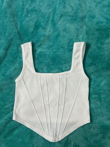 White Corset Tank Top