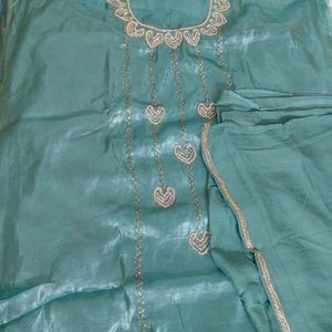 Elegant unstitched party wear suit, dress material