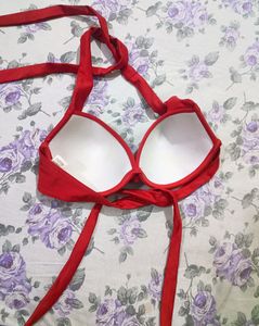 Red Tie Bikini Set