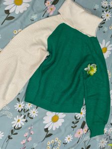 Chic Colorblock Turtleneck Sweater