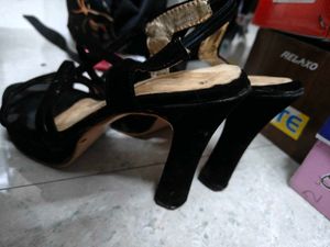 Black Strappy Heeled Sandals
