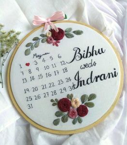 Custom Embroidered Anniversary Hoop💕🌸