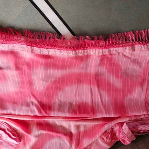 Pink Saree with Tassels