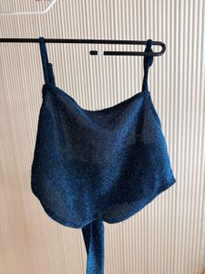 Sparkly Blue Halter Top