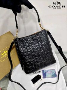 COACH*  *BUCKET EMBOSSED MONOGRAM SHOULDER BAG*