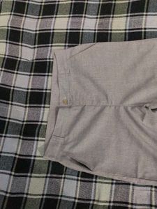 Women Grey Classic Linen Blend Trousers