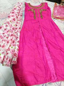 Vibrant Pink Kurta Set with Dupatta
