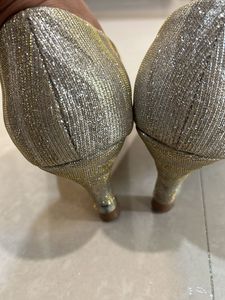 Sparkly Silver Pointed Toe Flats