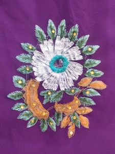 Embroidered Purple Saree