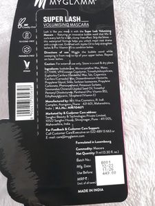 MyGlamm Super Lash Volumising Mascara (Black Shade