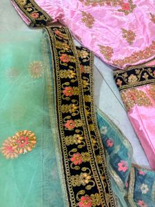 Stunning Pink &amp; Mint Lehenga Choli