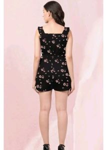 Chic Floral Print Romper Jumpsuit