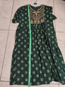 New Embroidered Green unused kurti