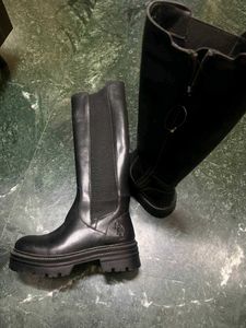 US Polo Stylish Black Knee-High Boots