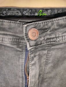 Men’s Grey Washed Slim-Fit Jeans | Size 38