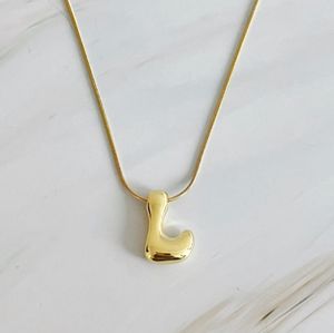 Gold 'L' Initial Layered Necklace