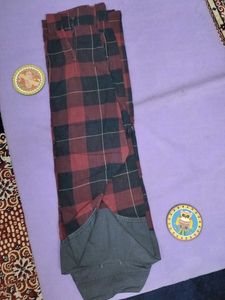 Men's Red Plaid Button-Down Shirt