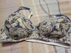 Patterned Bra with Straps