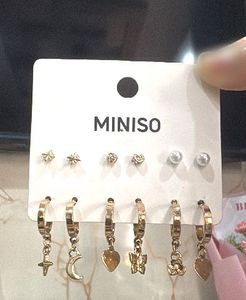 MINISO gold earring set aesthetic