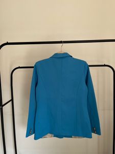ROYAL BLUE SHEIN DOUBLE BREASTED BLAZER