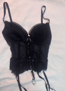 Black Corset Bustier Top
