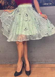 Floral Print Mint Green Skirt