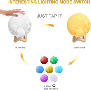 Moon Lamp Night Light(multicolour)