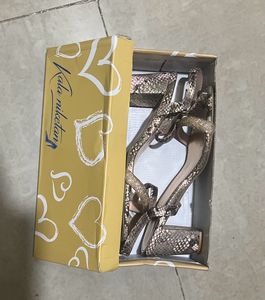 Statement Golden Branded Heel Sandles