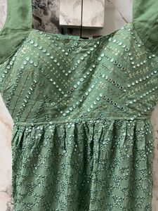 Green Sequined Ethnic sharara set