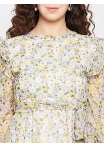 SEREIN Floral Knee Length Dress | Size XS