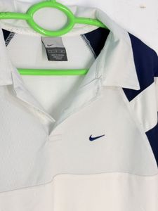 Nike Men's White &amp; Navy Polo Shirt